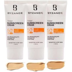 تصویر کرم ضد آفتاب رنگی بیزانس BYZANCE SPF50 (مخصوص پوست های خشک و حساس) 