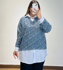 تصویر مانتو موهرپشمی فری سایز تا ۴۸،۵۰ - ابی 