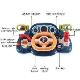 تصویر اسباب بازی فرمان و داشبورد استارتی آینه بغل موزیکال ITEM NO _ 7076