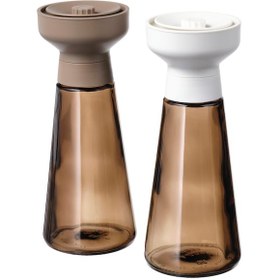 تصویر فلفل ساب ایکیا مدل HALVTOM بسته 2 عددی IKEA HALVTOM Spice mill, glass/brown