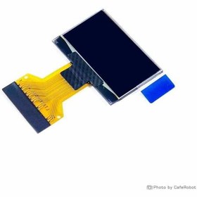 تصویر نمایشگر OLED تک رنگ آبی 0.96 اینچ دارای ارتباط SPI/IIC و چیپ درایور SSD1315 با کابل فلت 30 پین Plug In 