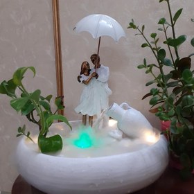 تصویر آبنما دکوری رومیزی مدل زوج 2 با مه ساز 