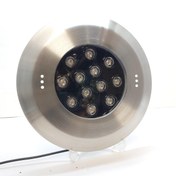 تصویر چراغ استخری روکار استیل 36 وات فول کالر برند LEDMAN Surface-mounted steel pool light, 36 watts, full color, LEDMAN brand