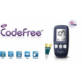 تصویر دستگاه تست قند خون کد فری به همراه 60 عدد نوار تست قندخون ا SD BIOSENSOR CODE FREE SD BIOSENSOR CODE FREE