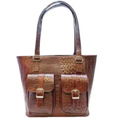 تصویر کیف زنانه تمام چرم گاوی رنگ زرشکی 