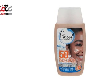 تصویر کرم ضد آفتاب پیکسل رنگی مناسب پوست چرب و جوش دار SPF50 بژ طلایی حجم 50 میل Pixxle Sunscreen Cream Tinted For Acne Prone And Oily Skin 50ml