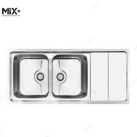 تصویر سینک ظرفشویی توکار میکس پلاس مدل 8062P دو لگن 