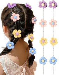 تصویر گیره مو ریسه دار طرح گل مناسب بافت مو 