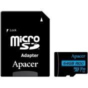 تصویر کارت حافظه microSDXC اپیسر مدل V30 کلاس 10 استاندارد UHS-I U3 سرعت 100MBps به همراه آداپتور SD 
