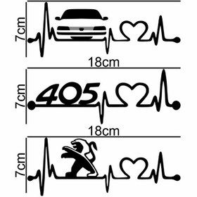 تصویر برچسب بدنه خودرو ماتریسیو طرح ماشین پژو 405 کد M184 مجموعه 3 عددی 
