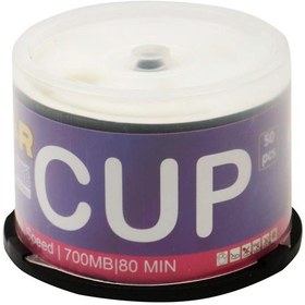 تصویر سی دی خام کاپ باکس دار 50 عددی (cup) کارتن 600 عددی ( فقط عمده حداقل 10000 حلقه ) CUP CD-R