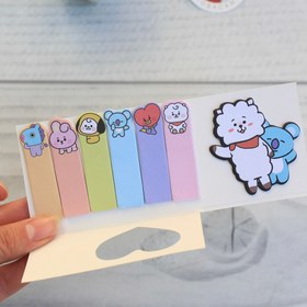 تصویر استیک نوت مدل بی‌تی‌اس بی‌تی۲۱ طرح کویا و آرجی BTS BT21 Koya RJ stick note