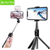 تصویر پایه مونوپاد باوین مدل AP-03 به همراه ریموت بلوتوثی و فلش LED ا Bavin AP-03 Monopod With Bluetooth Controller Remote and LED Flash Bavin AP-03 Monopod With Bluetooth Controller Remote and LED Flash