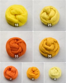 تصویر الیاف کچه تک رنگ - رنگ های زرد نارنجی 