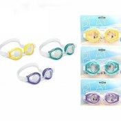 تصویر عینک شنا کودک اینتکس کد 55602 رنگ بنفش و زرد 