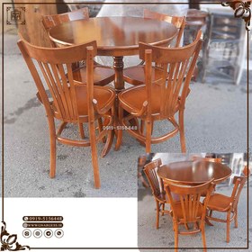 تصویر میز ناهارخوری 4 نفره چوبی با صندلی لهستانی توسکا 