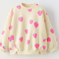 تصویر پلیور بچه گانه دخترانه برند Zara طرح توت فرنگی 