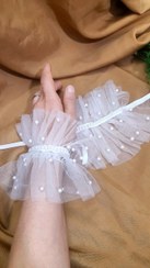 تصویر مچبند توری تمام مرواریدی با طول ۱۵ تا ۲۰ سانت mochbabd tooei