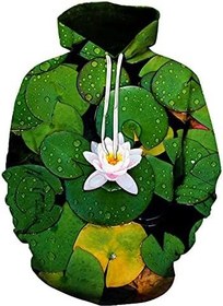 تصویر 3D Hoodie Hoodie Sea of flowers Digital Printing Hooded Casual Pullover Men&#39;S And Women&#39;S Sweatshirt Baseball Uniforms,4Xl 