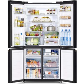 تصویر یخچال چهار درب هیتاچی مدلR_wb720 در سه رنگ دودی نقره ای و سفید Hitachi refrigerator four doors model R_WB720