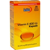 تصویر کپسول یوروویتال ویتامین E 400 واحد 60 عددی EuRho Vital Vitamin E 400 IU 60 Caps