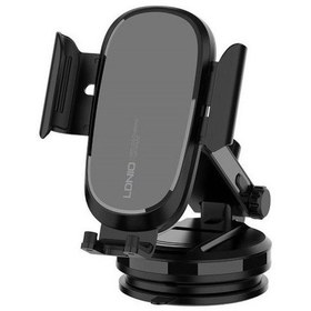 تصویر پایه نگهدارنده و شارژر بی سیم گوشی موبایل 15 وات الدینیو مدل MW21-1 LDINO MW21-1 CAR MOUNT WIRELESS CHARGER