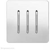 تصویر کلید سه پل آسیا الکتریک مدل کریستال 