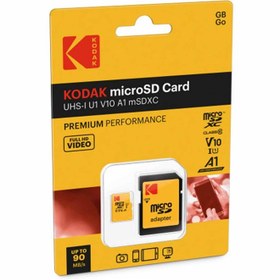 تصویر کارت حافظه microSDXC کداک مدل UHS-I U1 کلاس 10 سرعت 85MBps ظرفیت 128 گیگابایت 