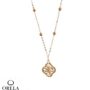 تصویر گردنبند طلا 18 عیار پلاک هندسی با زنجیر 