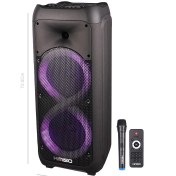 تصویر اسپیکر چمدانی بلوتوثی رم و فلش خور Kimiso QS-85 + میکروفون و ریموت کنترل KIMISO QS-85 WIRELESS SPEAKER WITH MICROPHONE & REMOTE CONTROL