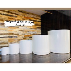 تصویر گلدان پلاستیکی فشرده با زیره ، 5 عددی طرح سرامیک 