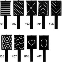 تصویر مگنت مستطیلی طرح دار طراحی ناخن مشکی 