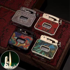 تصویر فندک بنزینی هانست مخزن شیشه‌ای با جرقه اتوماتیک 