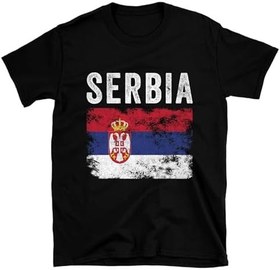 تصویر Serbia Flag Distressed Serbian Flag Shirt Tee T Shirt Tshirt T-Shirt 