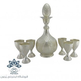 تصویر تنگ و جام قلمزنی نقره نما 