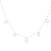 تصویر گردنبند طلا زنجیر و مروارید درشت 