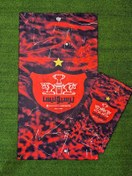 تصویر پک اقتصادی حوله زیرانداز ورزشی و کوله ورزشی(شوزبگ) طرح پرسپولیس 