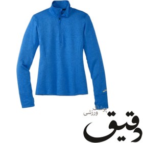 تصویر نیم زیپ ورزشی بروکس زنانه Brooks Dash ½ Zip آبی دریایی Brooks Dash ½ Zip