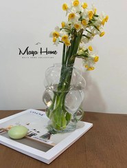 تصویر گلدان شیشه ای حبابی 