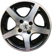 تصویر رینگ اسپرت پژو سایز ۱۴ کد ۰۲۵ رخ مشکی مناسب پژو ۲۰۶ و ۲۰۷ و رانا و پارس 