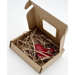 تصویر جاسوییچی جا کلیدی قلب چرم طبیعی 