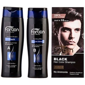 تصویر شامپو رنگ موی مردانه مشکی شماره 1.0 فاربن ا Farben Black Hair Color Shampoo Farben Black Hair Color Shampoo
