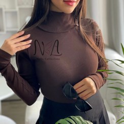 تصویر بلوز آستین بلند یقه اسکی 