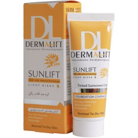 تصویر کرم ضد آفتاب پوست خشک رنگی SPF50 سان لیفت درمالیفت Sunlift Sunscreen Cream SPF50 For Dry Skin 