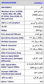 تصویر ماژول مبدل سریال USB به RS422 آبی برد ABu418AN-C 