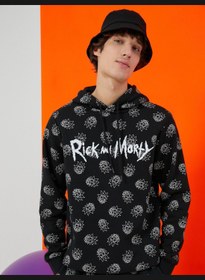 تصویر هودی ریک و مورتی با مجوز چاپ شده برند Koton Rick and Morty Hoodie Licensed Printed