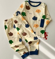 تصویر ست بلوز شلوار بچگانه یونیسکس وارداتی طرح خرس رنگی نخ پنبه Ido 