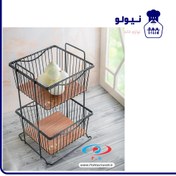 تصویر جا سیب زمینی و پیاز 2 طبقه مشکی کاوه 