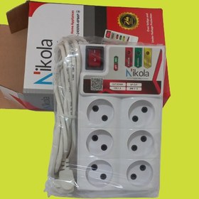 تصویر محافظ برق نیکولا صوتی تصویری ۱/۵متری Audio and video protector 6 sockets