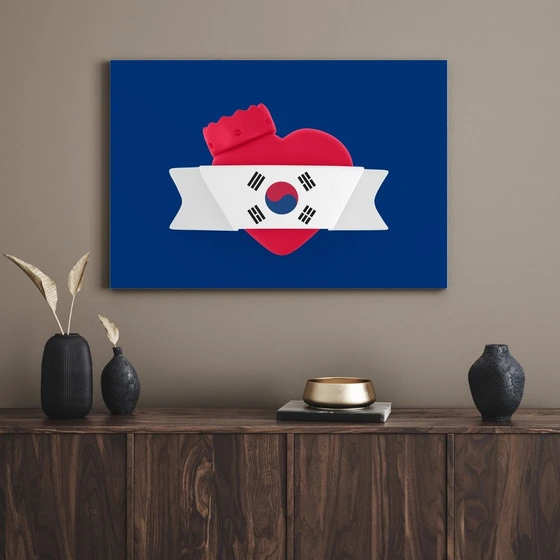 خرید و قیمت تابلو دکوراتیو پرچم کره Korean flag ترب
